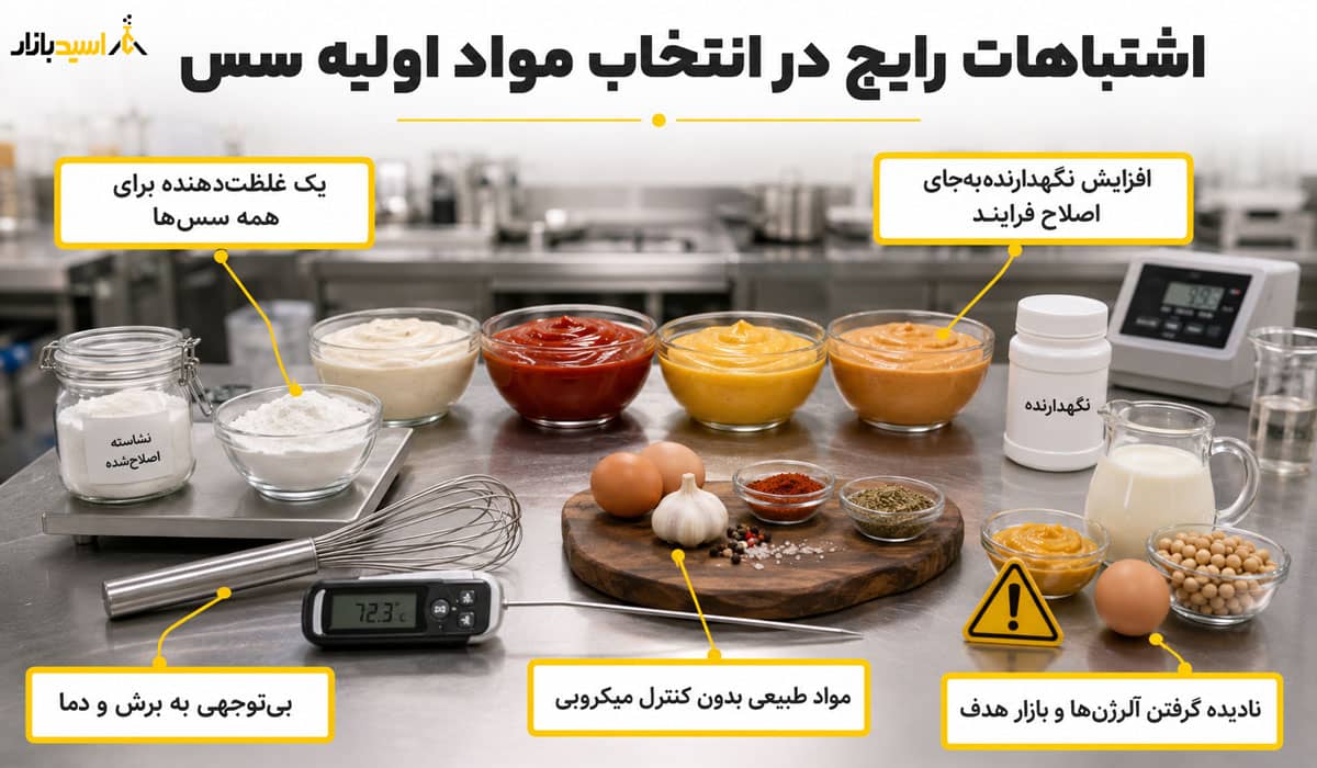 اشتباهات رایج در انتخاب مواد اولیه سس اشتباهات رایج در انتخاب مواد اولیه سس
