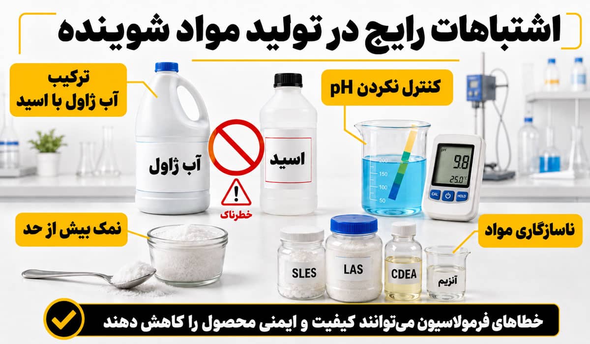 اشتباهات رایج در تولید مواد شوینده اشتباهات رایج در تولید مواد شوینده